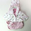 Pink rompers with hat jacket and booties 40-42 cm