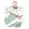 Outfit for Antonio Juan doll 33-34 cm - Green printed outfit with hat