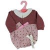 Outfit for Antonio Juan doll 40-42 cm - Burgundy star romper with hood and jacket