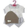 Outfit for Antonio Juan doll 40-42 cm - Beige outfit with white squares and hat