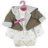 Outfit for Antonio Juan doll 40-42 cm - Printed dress with brown hooded jacket