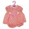 Outfit for Antonio Juan doll 40-42 cm - Pink polka dot dress with matching briefs