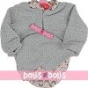 Outfit for Antonio Juan doll 40-42 cm - Pink panda romper with gray hat and jacket
