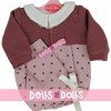 Outfit for Antonio Juan doll 40-42 cm - Burgundy star romper with hood and jacket