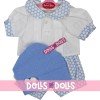 Clothes for Antonio Juan doll 40-42 cm - Blue set with white dots and hat
