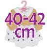 Outfit for Antonio Juan doll 40-42 cm - White dress with hearts and mustard jacket