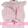 Outfit for Antonio Juan doll 33-34 cm - Pink knit outfit with hat and blanket
