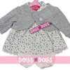 Outfit for Antonio Juan doll 33-34 cm - Floral print outfit with grey jacket