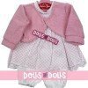 Outfit for Antonio Juan doll 33-34 cm - Pink square printed outfit with jacket and shorts