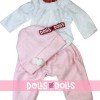 Antonio Juan doll 33-34 cm Outfit - Pink and white pyjamas with hat