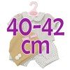 Outfit for Antonio Juan doll 40-42 cm - Beige flower outfit with mustard hat