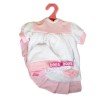 Outfit for Antonio Juan doll 26-27 cm - Pink and white outfit with hat and blanket