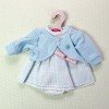 Antonio Juan doll 33-34 cm Outfit - Blue hexagons dress with blue jacket