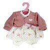 Outfit for Antonio Juan doll 33-34 cm - Bird printed outfit with pink jacket