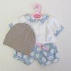 Outfit for Antonio Juan doll - Blue set with polka dots and hat 40-42 cm