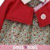 Outfit for Antonio Juan doll 40-42 cm - Floral printed dress with red jacket