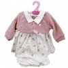 Outfit for Antonio Juan doll 40-42 cm - Pourple birdy printed dress with pale pink jacket