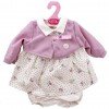 Outfit for Antonio Juan doll 40-42 cm - Purple birdy printed dress with mauve jacket