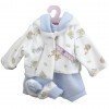 Outfit for Antonio Juan doll 40-42 cm- Blue romper with cups fabric jacket and booties