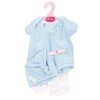 Outfit for Antonio Juan doll 40-42 cm - Light blue and white romper with hat