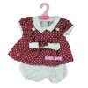 Outfit for Antonio Juan doll 40-42 cm - Garnet outfit with white dots with headband