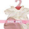 Outfit for Antonio Juan doll 26-27 cm - Pink stars and dots outfit with blanket
