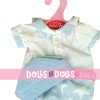 Outfit for Antonio Juan doll 26-27 cm - Blue stars and dots outfit with blanket