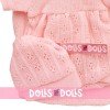 Outfit for Antonio Juan doll 33-34 cm - Pink knit outfit with hat and blanket