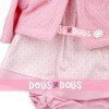 Outfit for Antonio Juan doll 33-34 cm - Pink printed dress with pink jacket