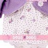 Outfit for Antonio Juan doll 33-34 cm - Birdy printed outfit with lilac jacket