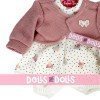 Outfit for Antonio Juan doll 33-34 cm - Bird printed outfit with pink jacket