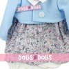 Outfit for Antonio Juan doll 40-42 cm - Flower printed dress with light blue jacket