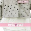 Outfit for Antonio Juan doll 40-42 cm - White outfit with stars printed grey jacket