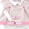 Outfit for Antonio Juan doll 40-42 cm - Pink flowers printed dress with headband