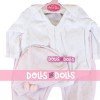 Outfit for Antonio Juan doll 40-42 cm - White and pink pyjamas with hat
