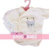 Outfit for Antonio Juan doll 40 - 42 cm - Sweet Reborn Collection - Cream body with dog with nappy