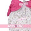 Outfit for Antonio Juan doll 55 cm - Flower printed outfit with raspberry jacket