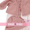 Outfit for Antonio Juan doll 55 cm - Flower printed outfit with pink jacket and hat