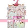 Outfit for Antonio Juan doll 26-27 cm - Flowers printed outfit with blanket