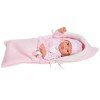 Así doll 36 cm - Koke with knitted rompers with pink stars sleeping bag