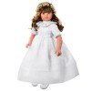 Así doll 57 cm - Pepa Communion with crown of flowers and metal doll stand