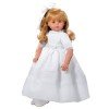 Así doll 57 cm - Pepa Communion with flowers and metal doll stand