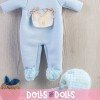 Outfit for Así doll 46 cm - Light-blue baby romper with beige pocket for Leo