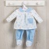Outfit for Así doll 43 cm - Bears and moons printed light-blue pyjamas for Pablo