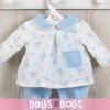 Outfit for Así doll 36 cm - Bear and moons light-blue printed pyjamas for Koke