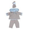 Outfit for Así doll 46 cm - Blue-grey reversible jacket set 