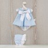 Outfit for Así doll 46 cm - Light blue dress with white stars for Leo doll