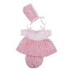 Outfit for Así doll 36 cm - Pink flowers dress with hat for Koke doll