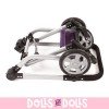 Mika pram 74,5 cm convertible to pushchair for dolls - Bayer Chic 2000 - Checkered and purple with butterfly