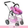 Emotion 3 in 1 doll pram 77 cm - Chair, carrycot and car seat combination - Bayer Chic 2000 - Dots Purple Pink
